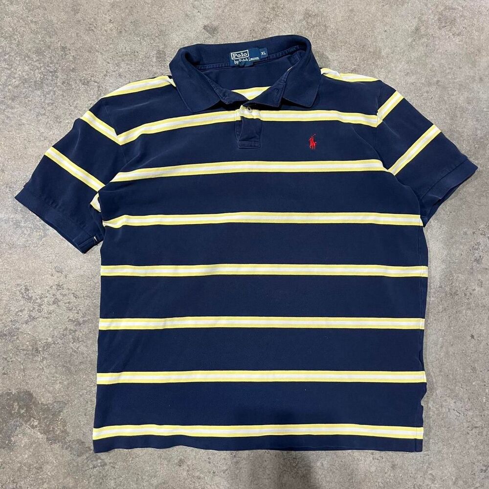 Polo-ralph-lauren Men's Navy and Yellow Polo-shirts